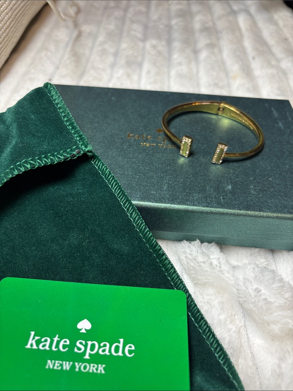 kate spade Gold Tone Open Rectangle Cuff Bracelet Bundle